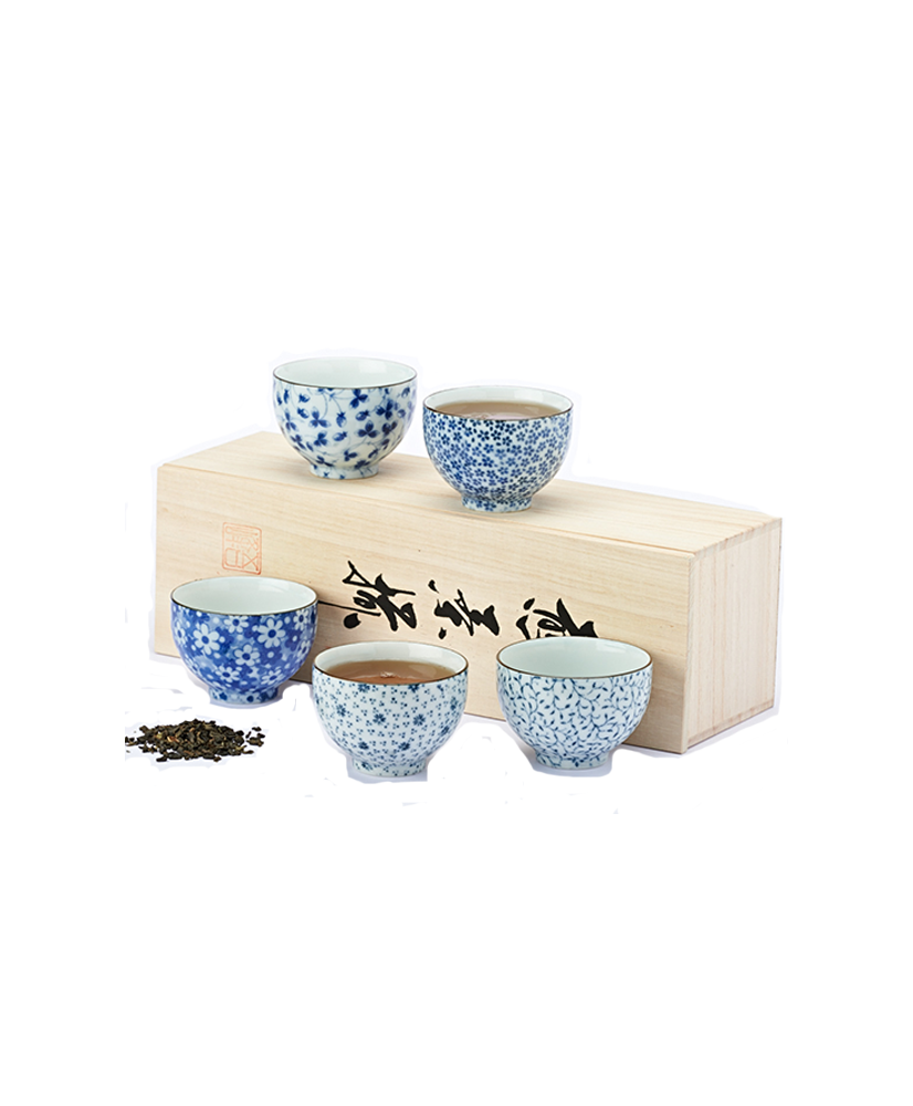 Set di 5 tazze in porcellana giapponese