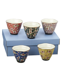 Set di 5 tazzine in ceramica giapponese