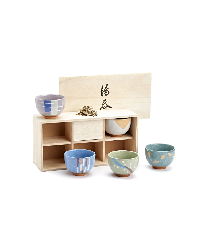 Set di 5 tazze in ceramica giapponese