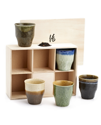 Set di 5 tazze alte in ceramica giapponese