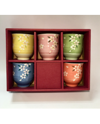 Set 5 tazze floreali giapponesi